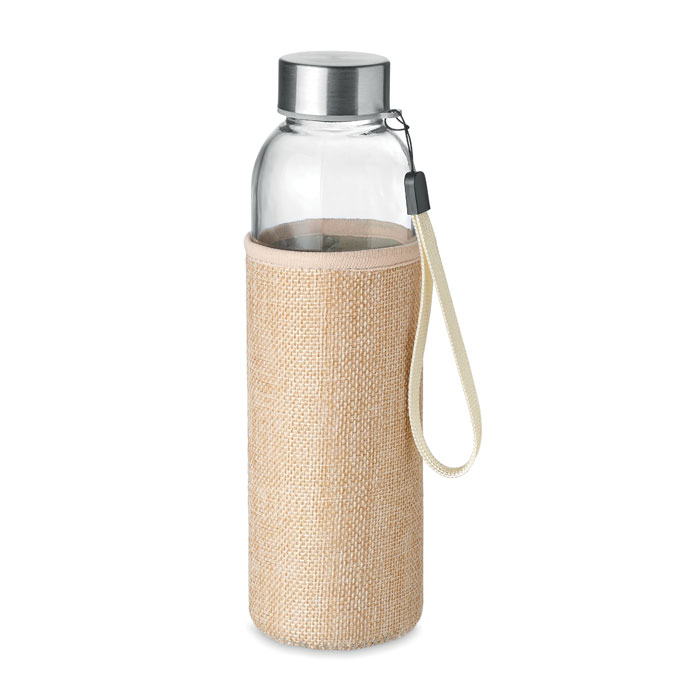 Stikla pudele UTAH TOUCH 500 ml ar auduma maciņu ar jūsu logo