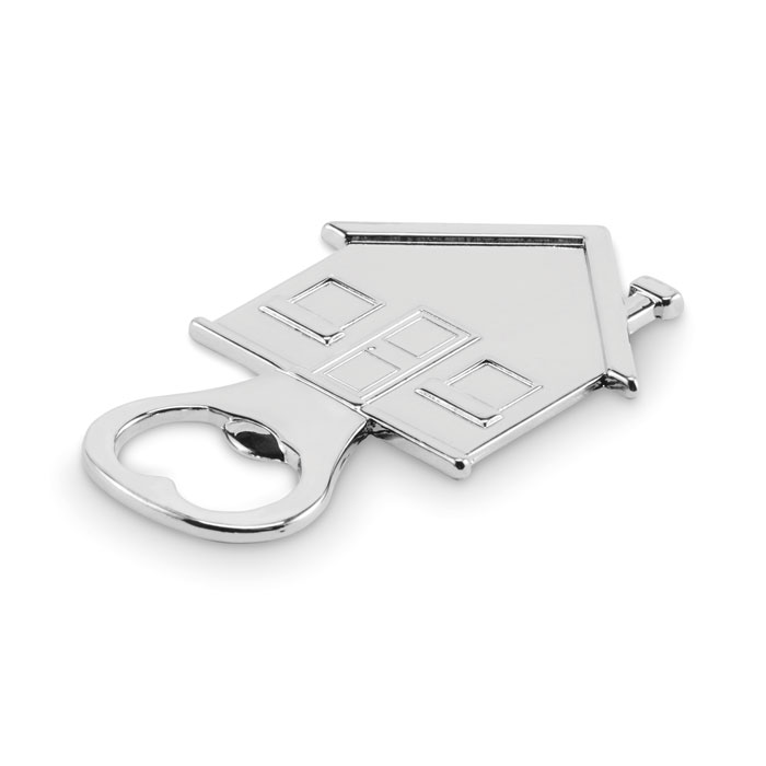 MYHOUSE house-shaped bottle opener, flat zinc alloy body, with your logo
