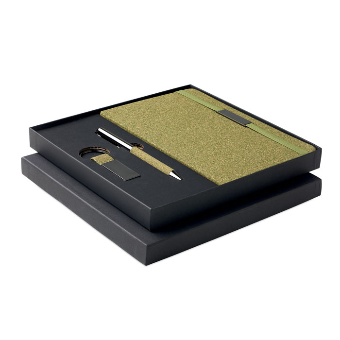 Gift set CHIPPEWA SET with A5 notebook, metal pen and keyring with your logo
