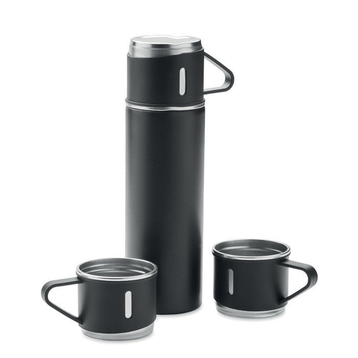 Vacuum flask and cup set SHARM, double wall, 420 ml, with your logo
