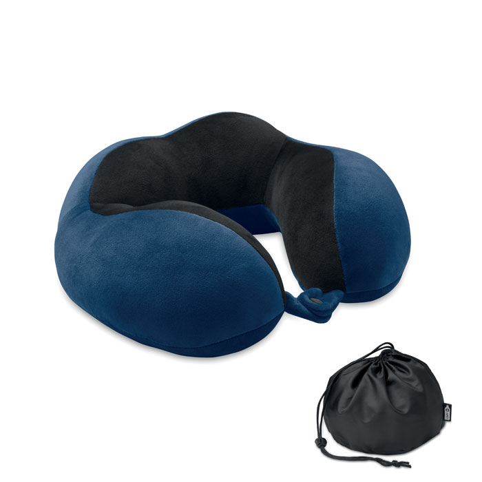 HEDREST foam travel pillow with soft cover and pouch, with your logo