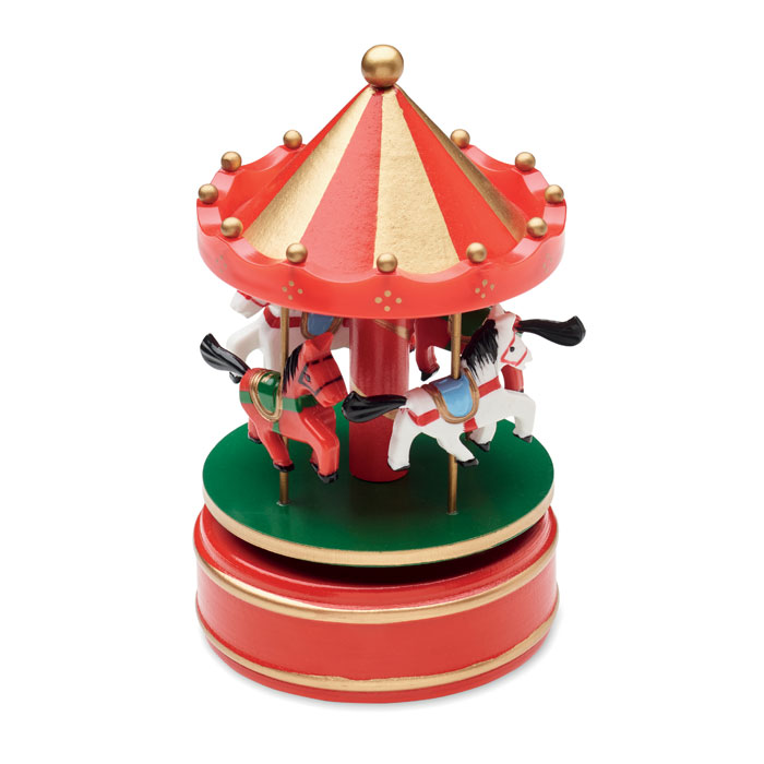 Mini carousel music box WHIRLY playing Jingle Bells with your logo