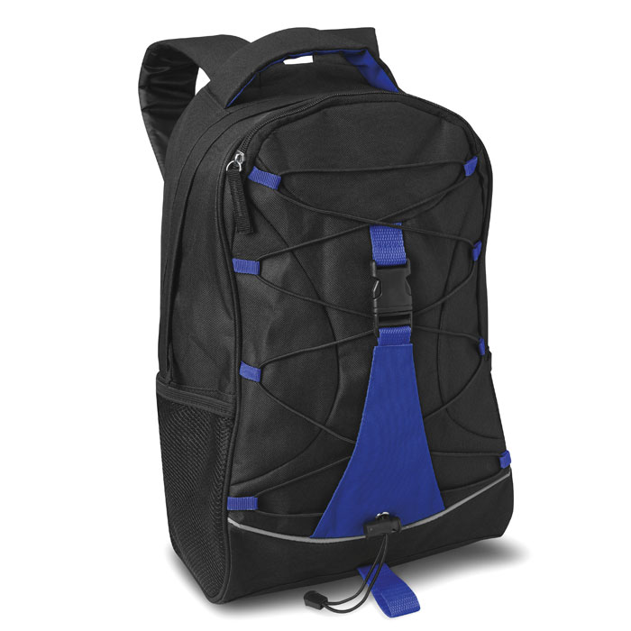 Backpack MONTE LEMA in 600D polyester with mesh side pockets and your logo