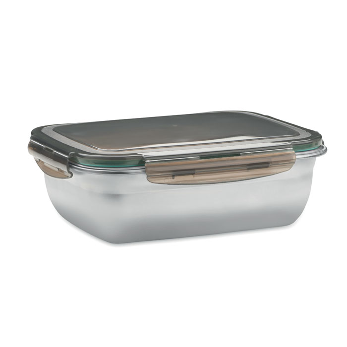 Stainless steel lunch box LOX PLUS 1500 ml with separator and your logo