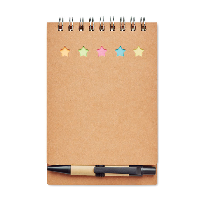 MULTIBOOK notepad with pen and sticky notes in recycled paper with your logo