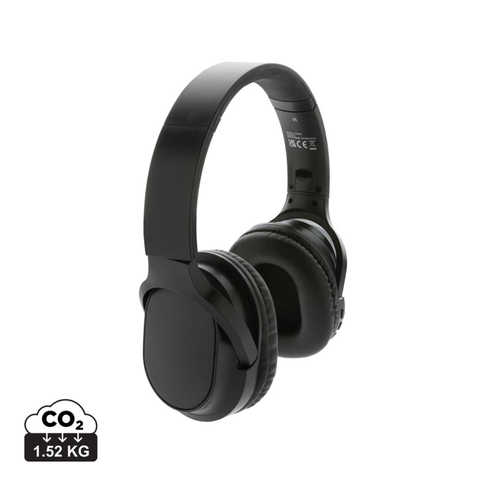 Foldable wireless headphones Elite in recycled ABS, Bluetooth 5.1, with your logo