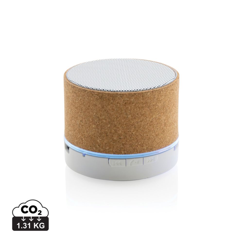 Bezvadu skaļrunis Cork 3W ar korķa korpusu un Bluetooth 5.1 ar jūsu logo