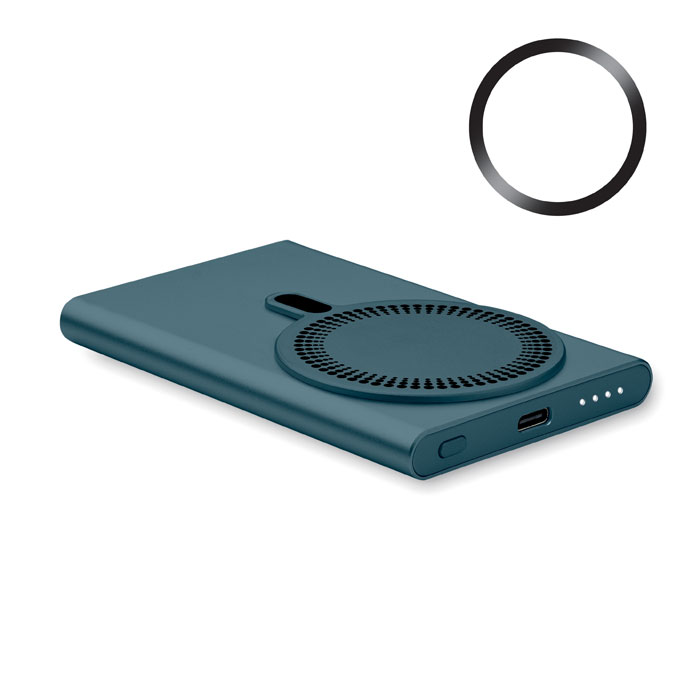 Magnetic wireless power bank PAWTT 5000 mAh, recycled aluminium, with your logo