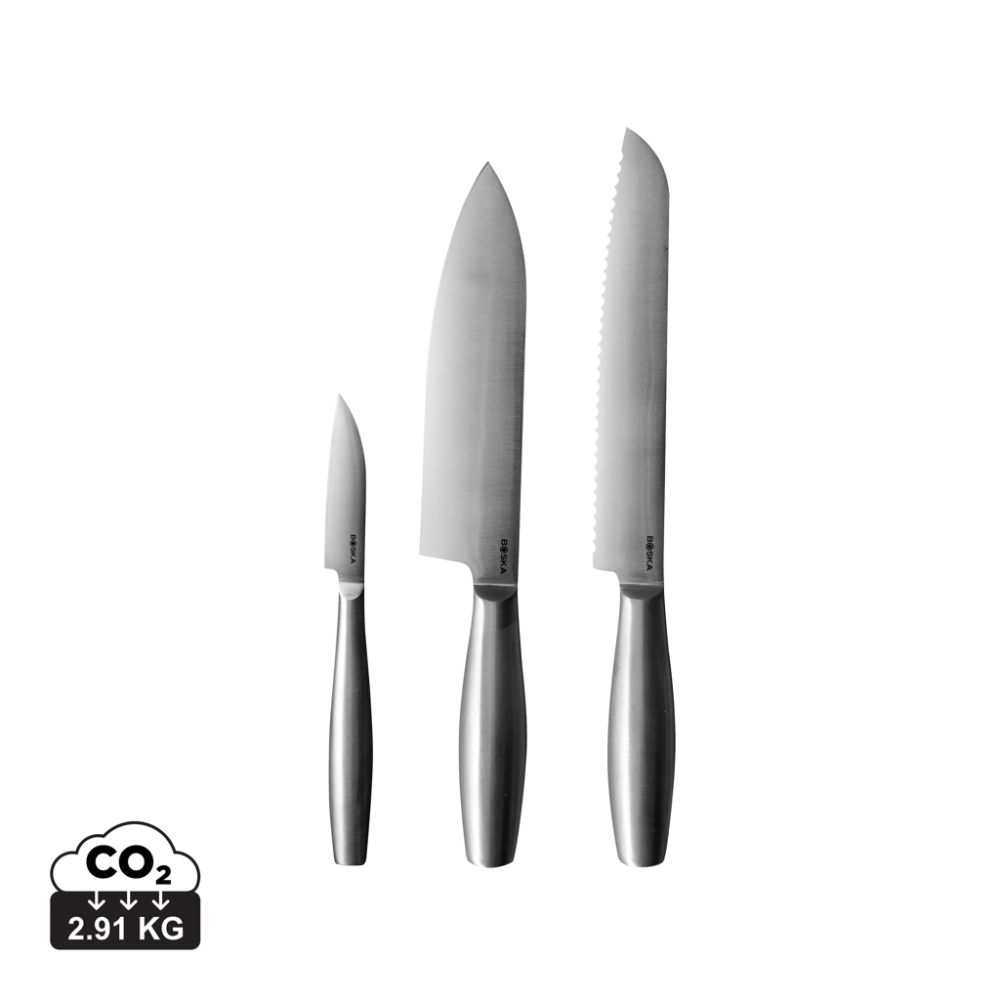 BOSKA Kitchen Knives Copenhagen, set of 3 stainless steel knives with your logo