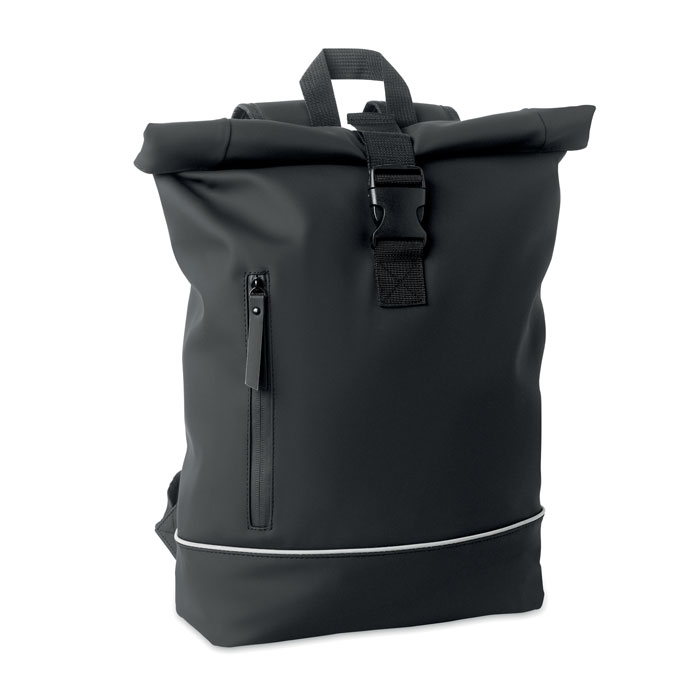 Laptop backpack LAPTOSA in soft PU with roll top and your logo