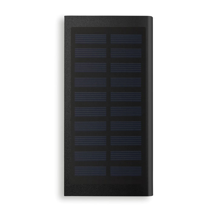 Solar power bank SOLAR POWERFLAT 8000 mAh with two USB-A outputs, with your logo