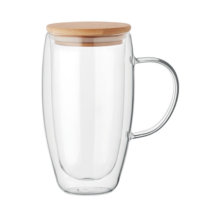 Dubultsienu stikla krūze TEROL 450 ml ar jūsu logo