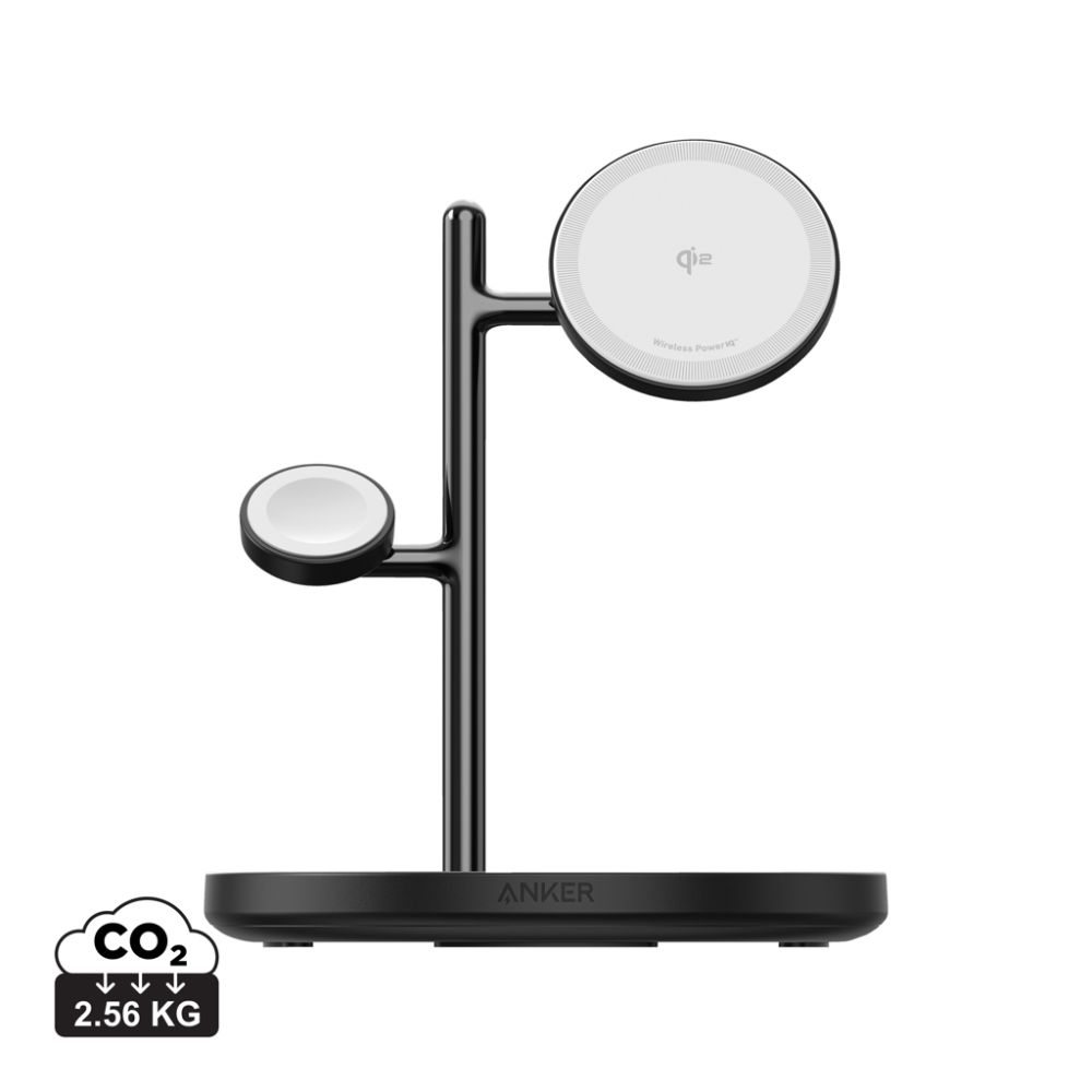 Bezvadu lādētāja statīvs Anker MagGo 3-in-1 ar Qi2 un MagSafe ar jūsu logo