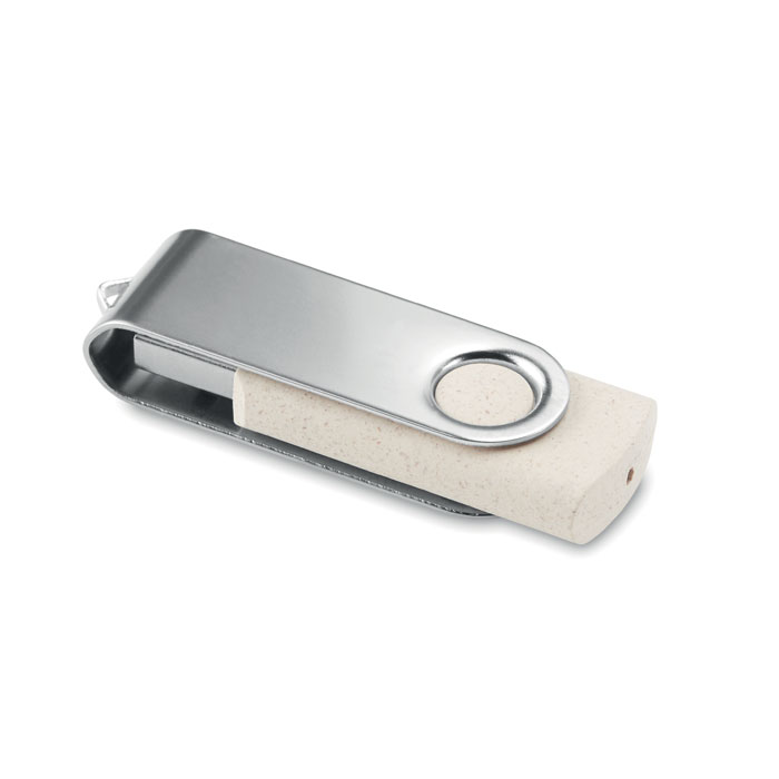 USB atmiņa TECHMATE+ 16 GB no kviešu salmiem un PP ar jūsu logo