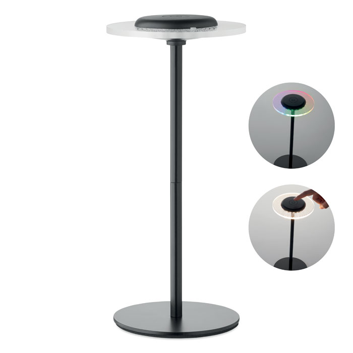 Rechargeable table lamp LOUNGE with 39 LEDs and dimming, with your logo