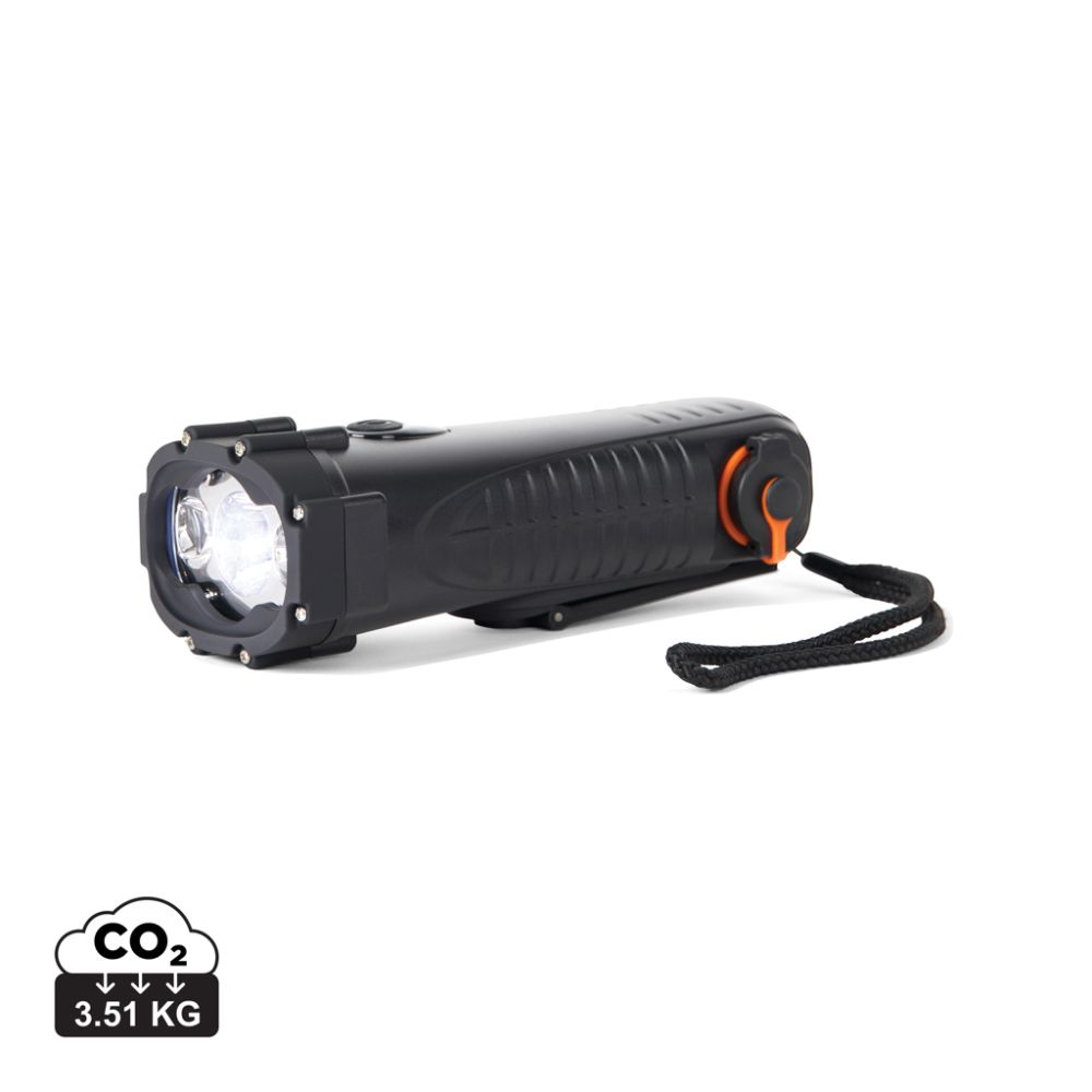 Nordic Drift Everest hand-crank torch with IPX8 protection and powerbank function, with your logo