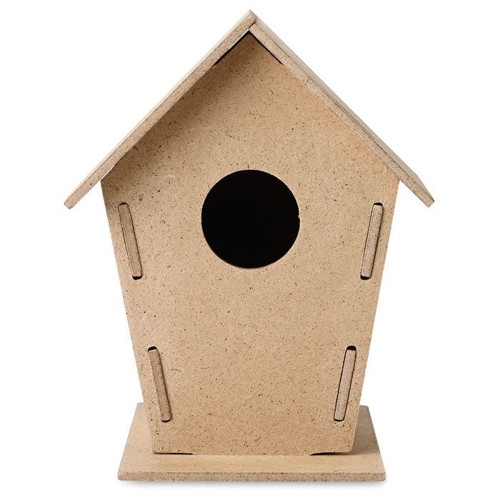 Koka putnu būrītis WOOHOUSE no MDF ar jūsu logo