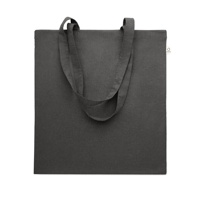 VIVEKA COLOUR recycled cotton shopping bag with long handles with your logo