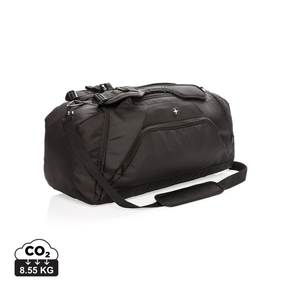 Swiss Peak RFID 2-in-1 sports duffel and backpack, 48 l, with your logo