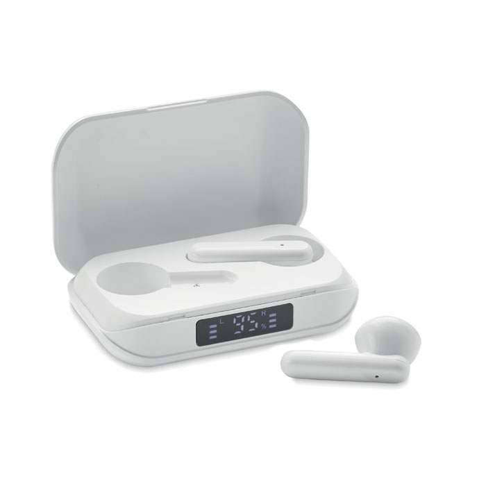 QUAVER TWS wireless earbuds with charging case and LCD display with your logo
