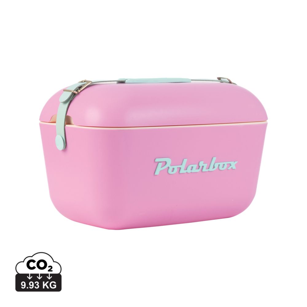 Polarbox Original Large 20L Vintage cooler box with leather strap and your logo
