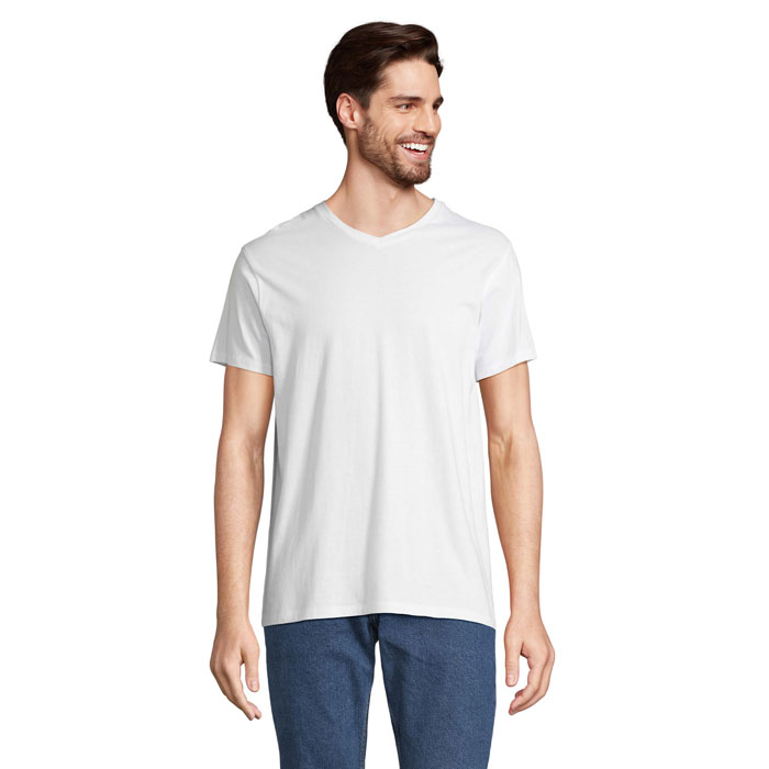 V-neck T-shirt REGENT V in semi-combed cotton with your print