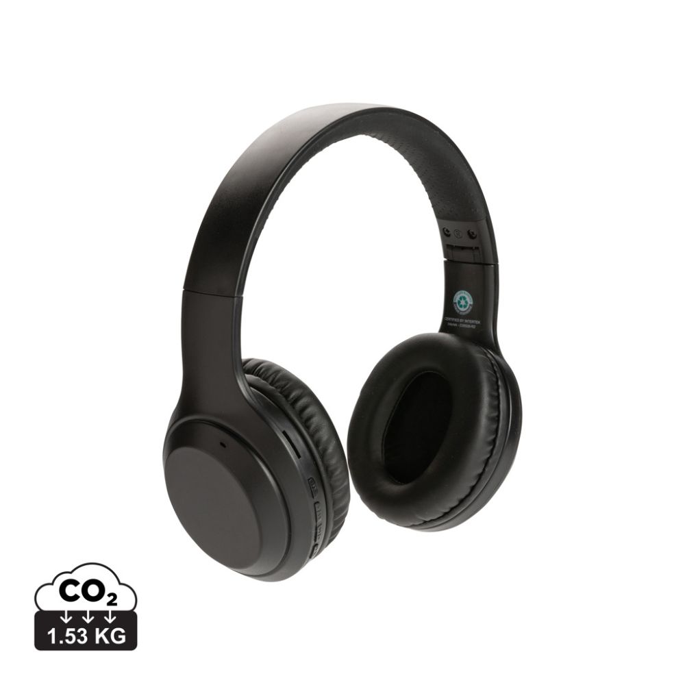 Foldable wireless headphones RCS recycled ABS with Bluetooth 5.0 with your logo