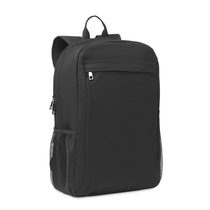 Laptop backpack EIRI in washed canvas with padded straps, with your logo