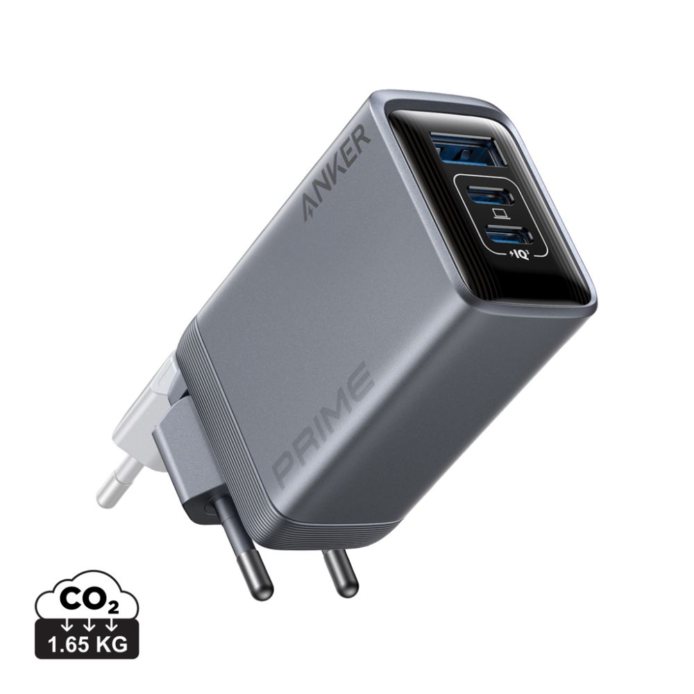 Lādētājs Anker Prime 100W GaN ar trim pieslēgvietām un jūsu logo