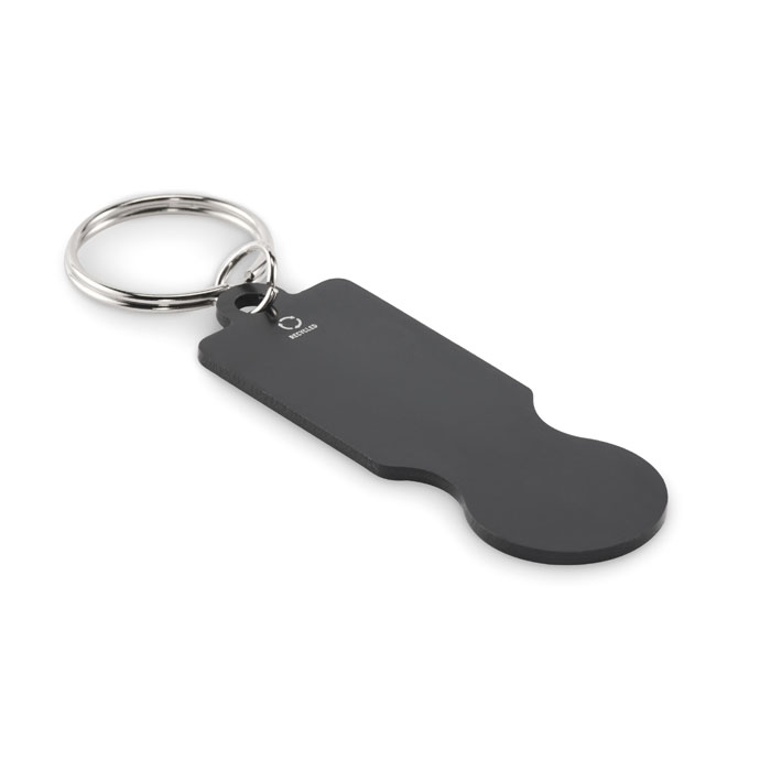 Trolley token key ring TOKLEY in recycled aluminium with your logo