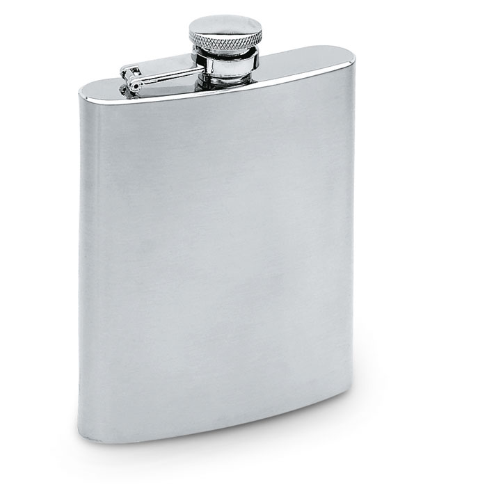 Plakanā metāla blaktene SLIMMY FLASK 200 ml ar jūsu logo