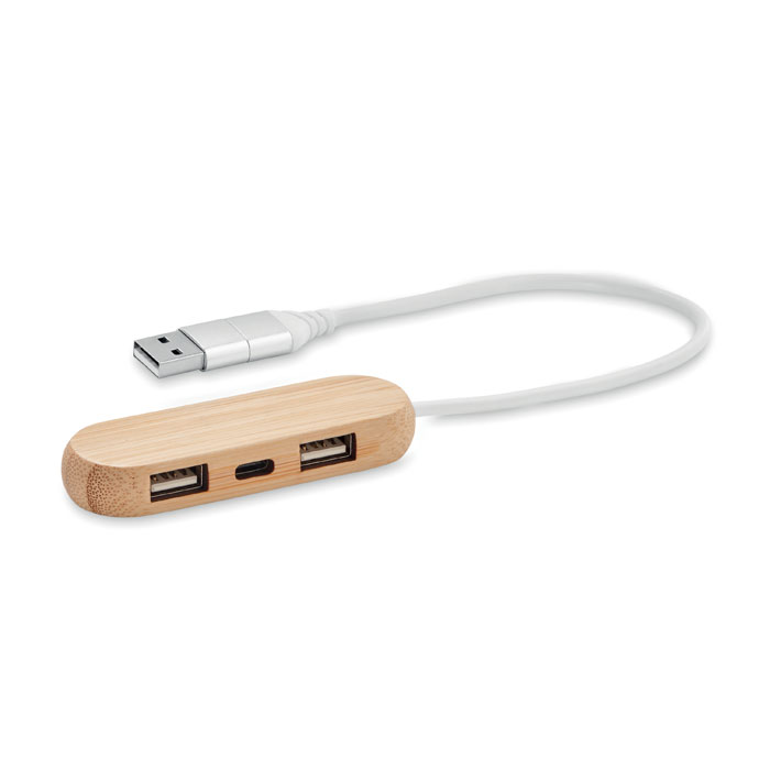 USB centrmezgls VINA C bambusa korpusā ar jūsu logo