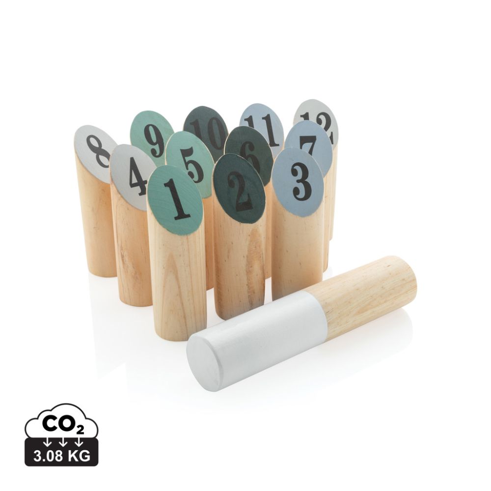 Koka āra spēle Wooden scatter set ar 12 numurētām tapām ar jūsu logo
