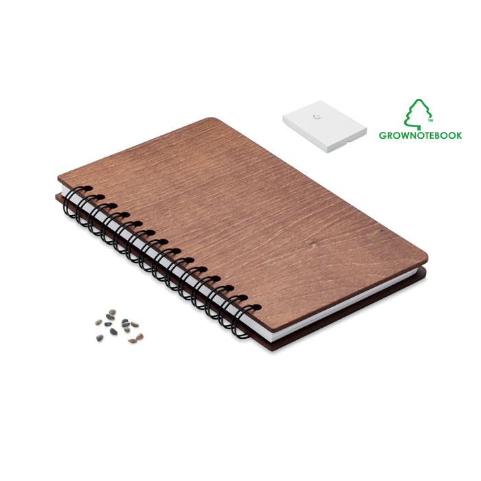 A5 notebook SAVAGE GROWBOOK™ with birch seeds and your logo