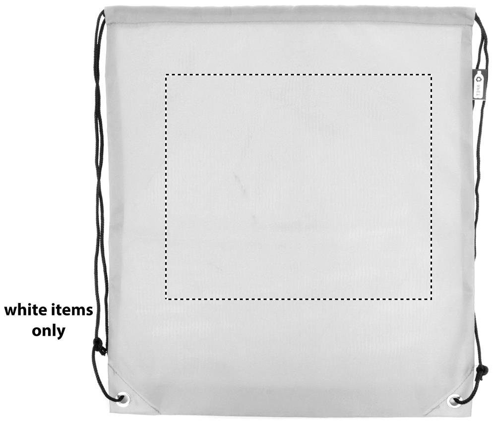 Print position FRONT ON WHITE