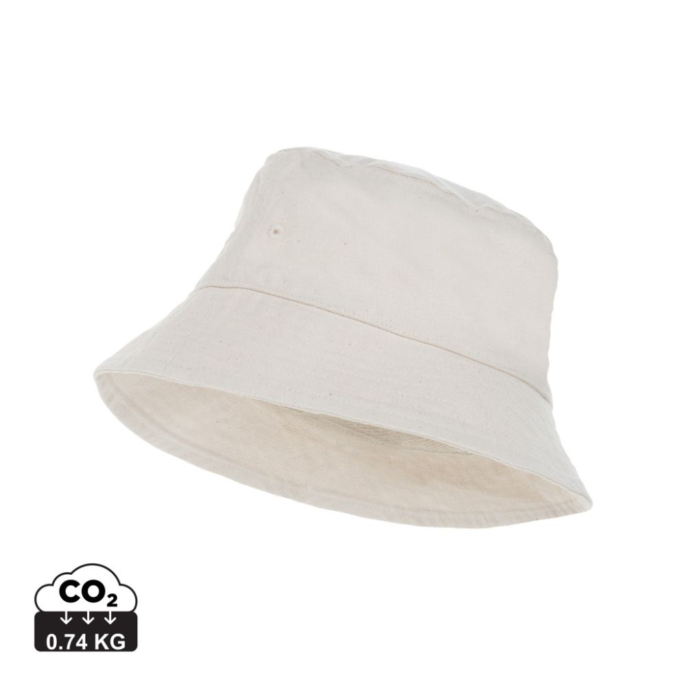 Bucket hat Impact Aware™ made of undyed recycled canvas with your logo