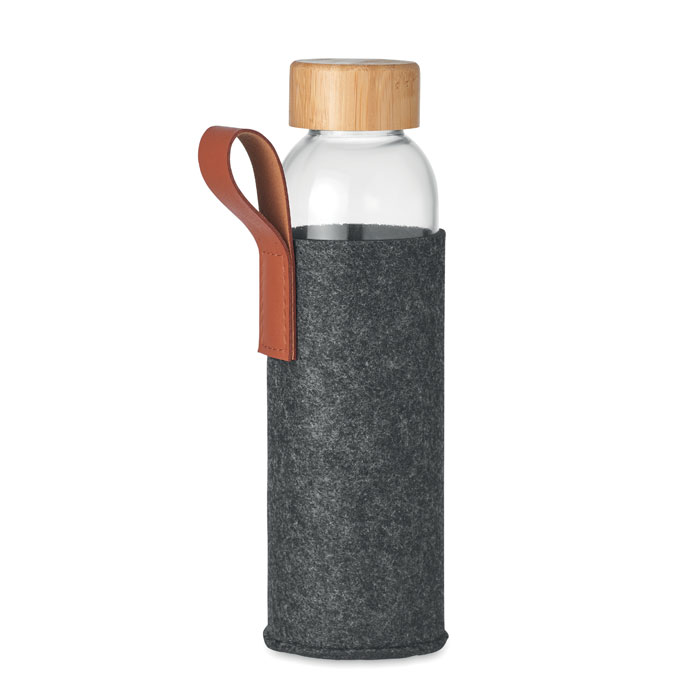 Stikla pudele THAI 500 ml ar bambusa vāku ar jūsu logo