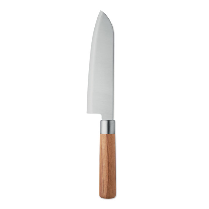 SLICE chef knife with beech wood handle and blade sleeve, with your logo