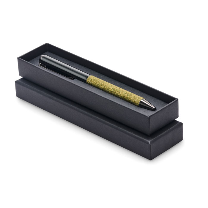 CHIPPEWA PEN metal twist ballpen with tea ground and cork barrel fabric with your logo