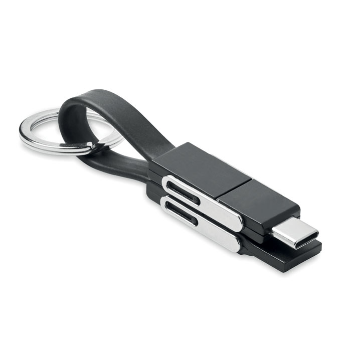 Key ring KEY C with 4-in-1 charging cable with your logo
