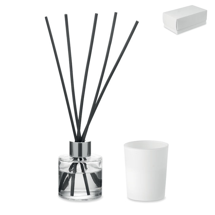 Vaniļas aromāta difuzora un sveces komplekts KALOMA SET ar jūsu logo