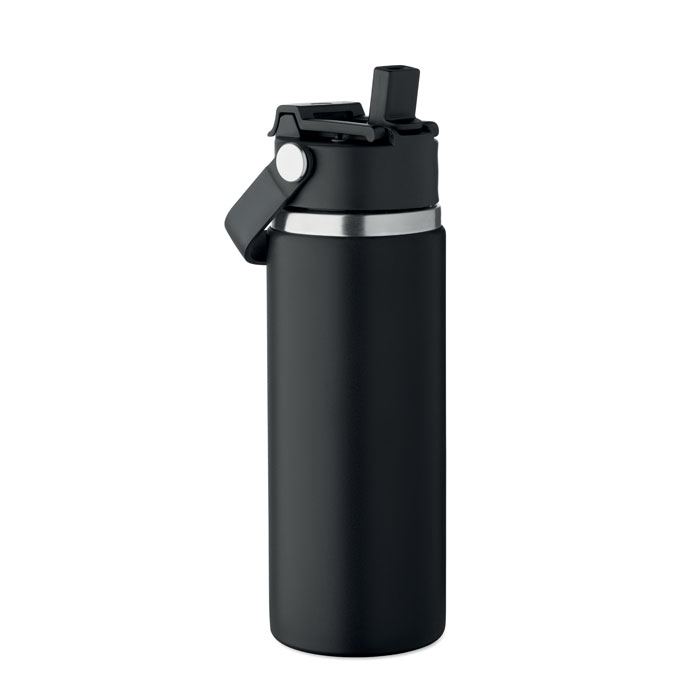 Double wall bottle SUMA GRIP 500 ml with straw lid, with your logo