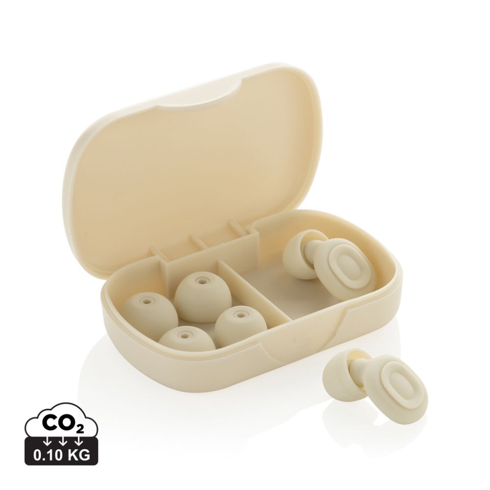 Sereva noise reducing earplugs in recycled ABS and silicone, 36 dB, with your logo
