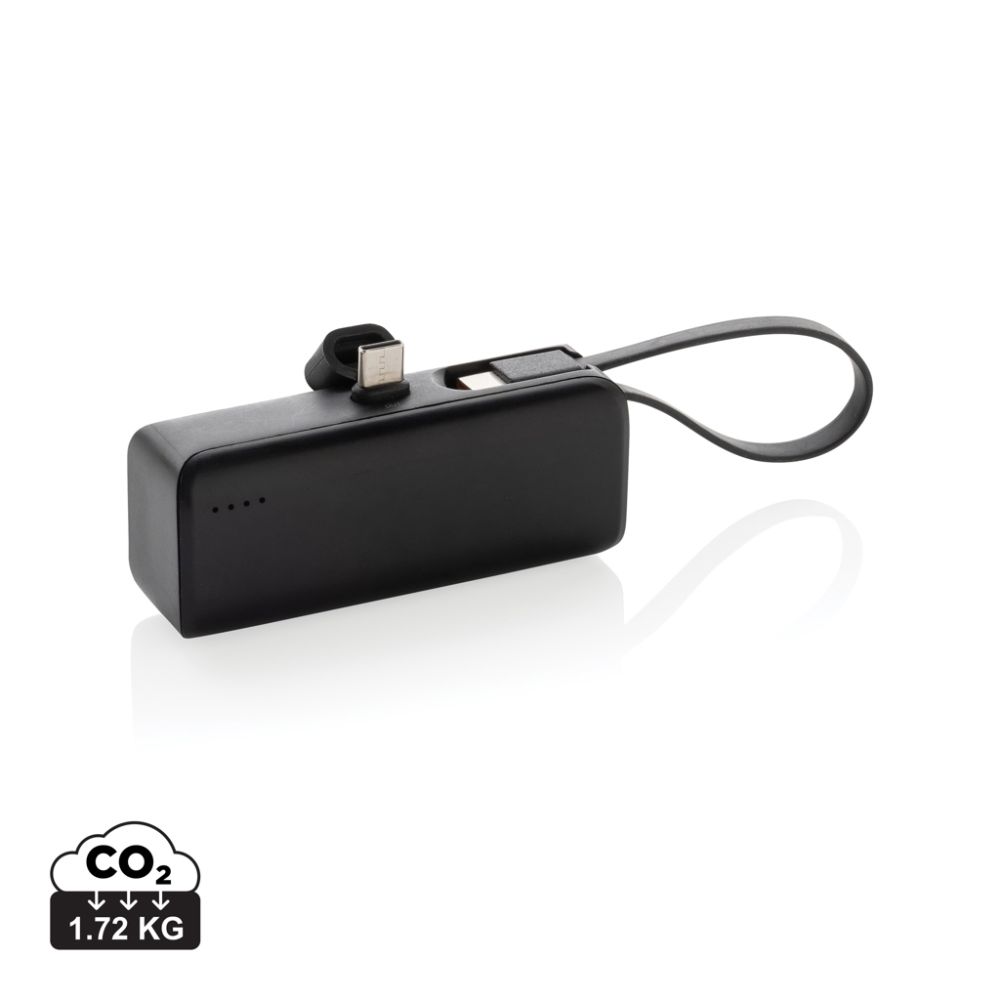 Powerlink RCS rplastic 3000 mAh power bank with USB C connector and your logo