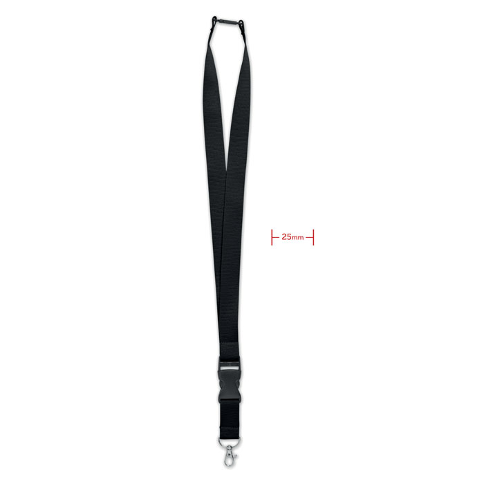 WIDE LANY lanyard with metal hook and breakaway safety clip, with your logo