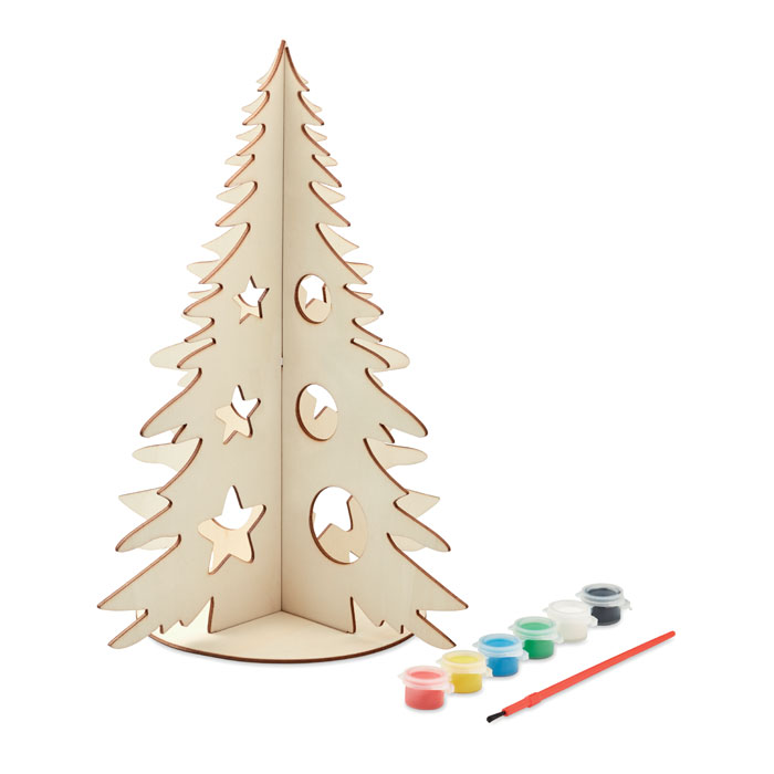 DIY wooden Christmas tree TREE AND PAINT with paint set, with your logo