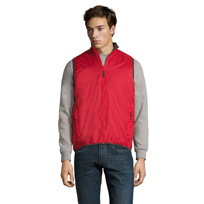 Reversible bodywarmer WINNER with fleece lining, water and wind repellent, with your print
