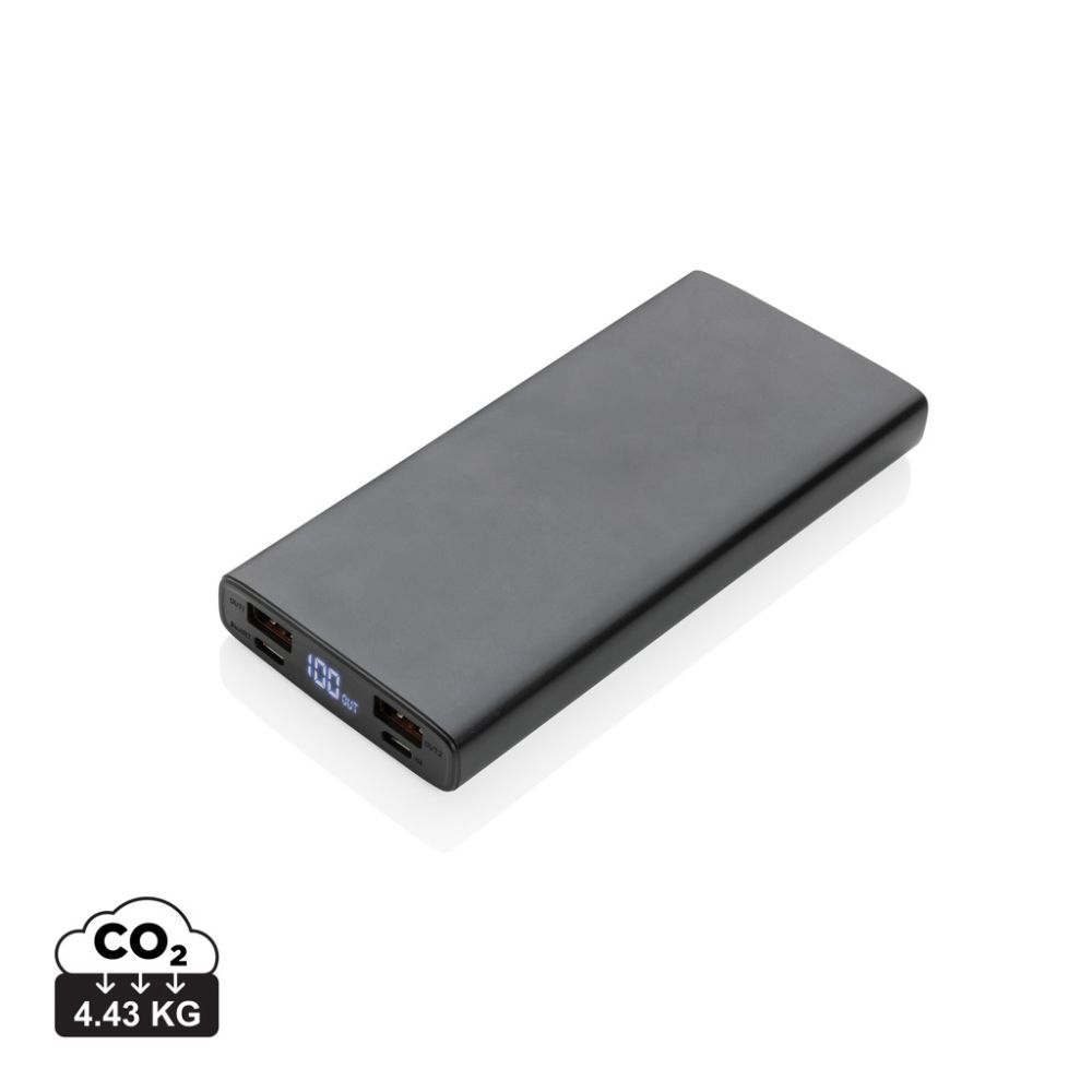 Ārējais akumulators Aluminium 18W 10.000 mAh ar PD uzlādi un jūsu logo