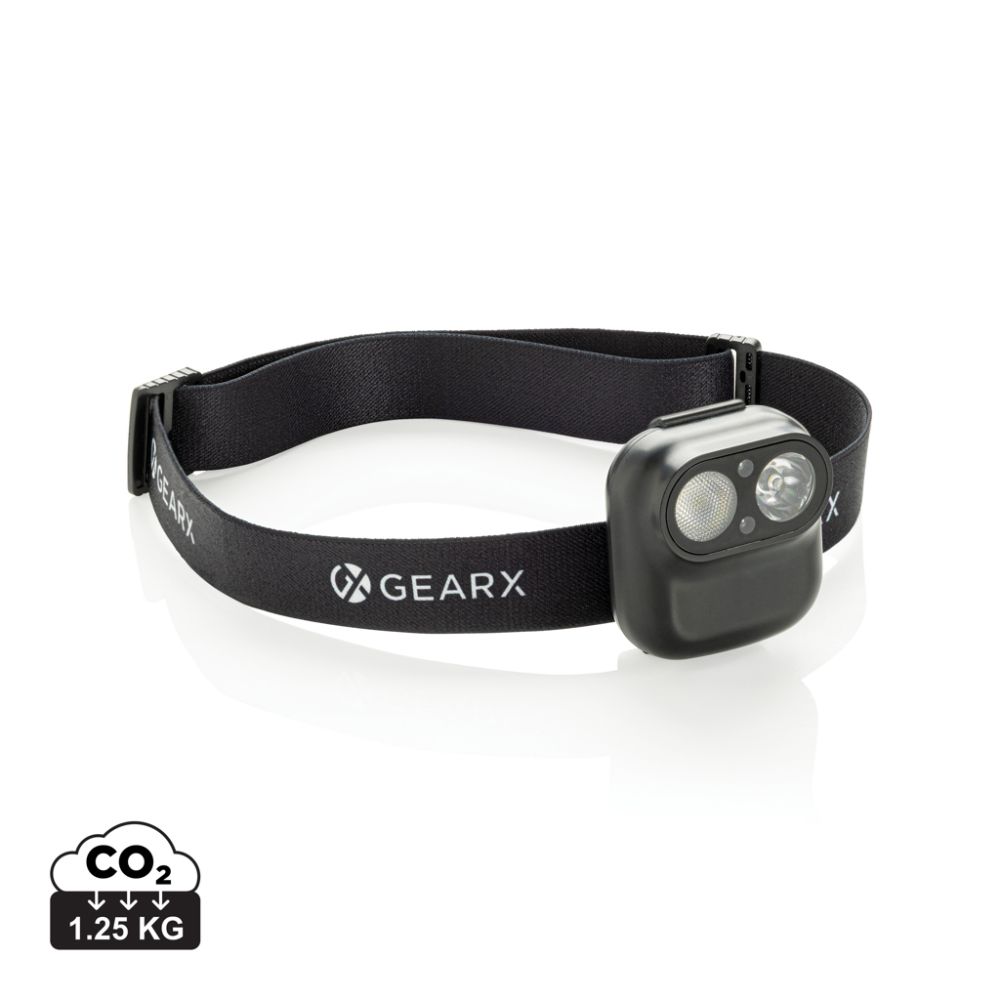Galvas lukturis Gear X ar kustības sensoru un 500 lumeniem ar jūsu logo