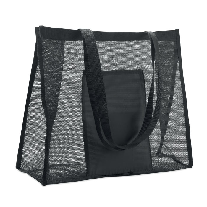 LIMP RPET mesh shopping bag with front pocket and your logo